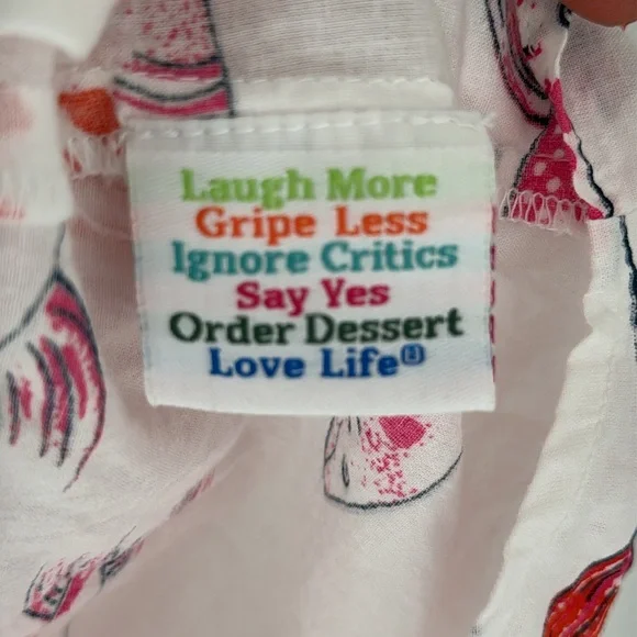 Gretchen Scott Blouse Womens XL Fish Print Button Up Shirt Beach Vacation Cotton - Picture 11 of 12